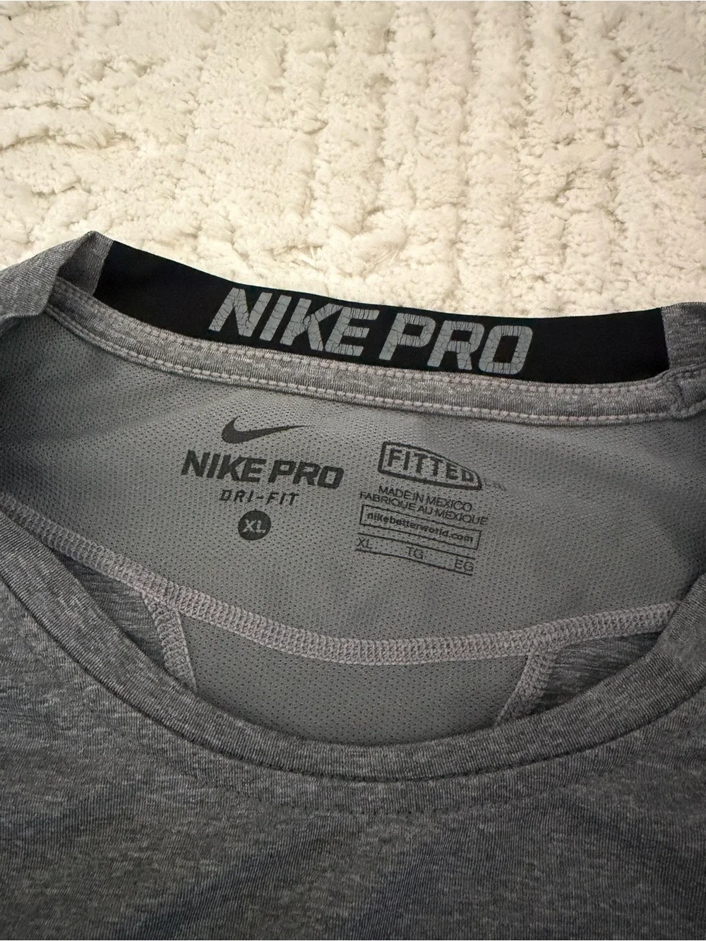 Nike Pro Dri Fit Fitted Men’s Sleeveless Athletic Shirt Gray XL